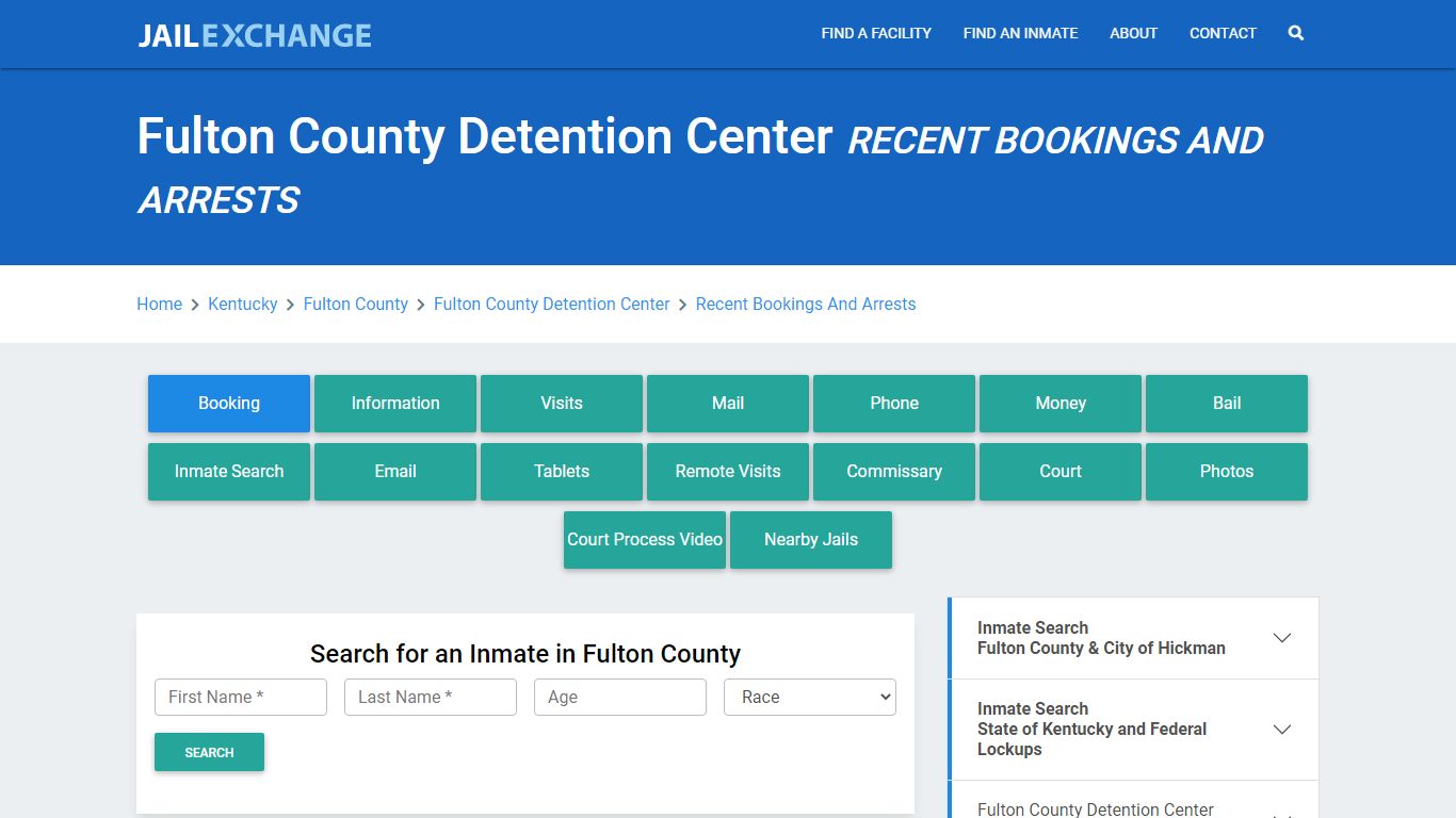 Fulton County Detention Center Recent Bookings And Arrests - Jail Exchange